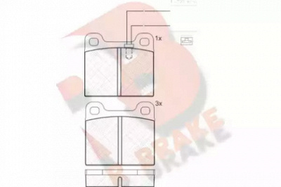 R BRAKE rb0532 -  Комплект тормозных колодок, дисковый тормоз